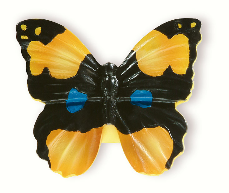 72-100 Siro Designs Butterflies - 40mm Knob in Black/Yellow W 
