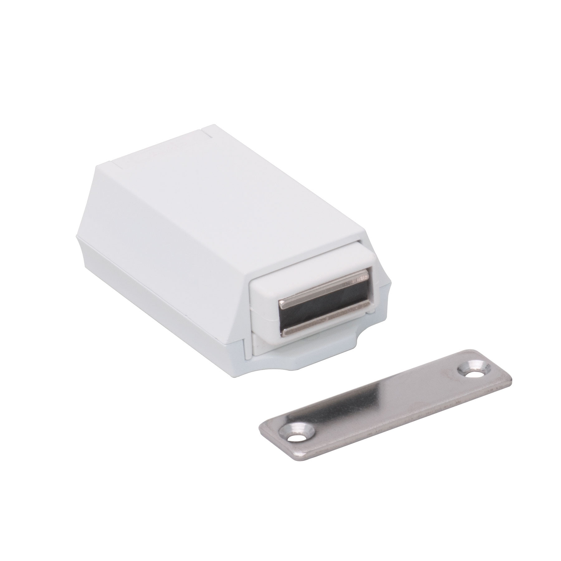 ML-ZN80-WT Push-To-Open Latch For Doors - Alema (White) Hardware