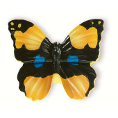 72-100 Siro Designs Butterflies - 40mm Knob in Black/Yellow W/Blue Dots & Stripes