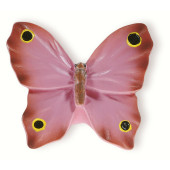 72-102 Siro Designs Butterflies - 41mm Knob in Pink W/Black & Yellow Dots & Stripes
