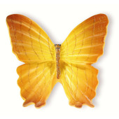 72-118 Siro Designs Butterflies - 42mm Knob in Yellow With Light Brown